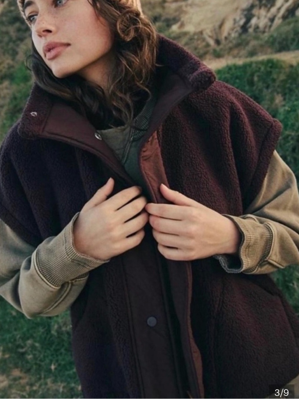 FP Movement by Free People Chocolate Brown Sherpa Vest